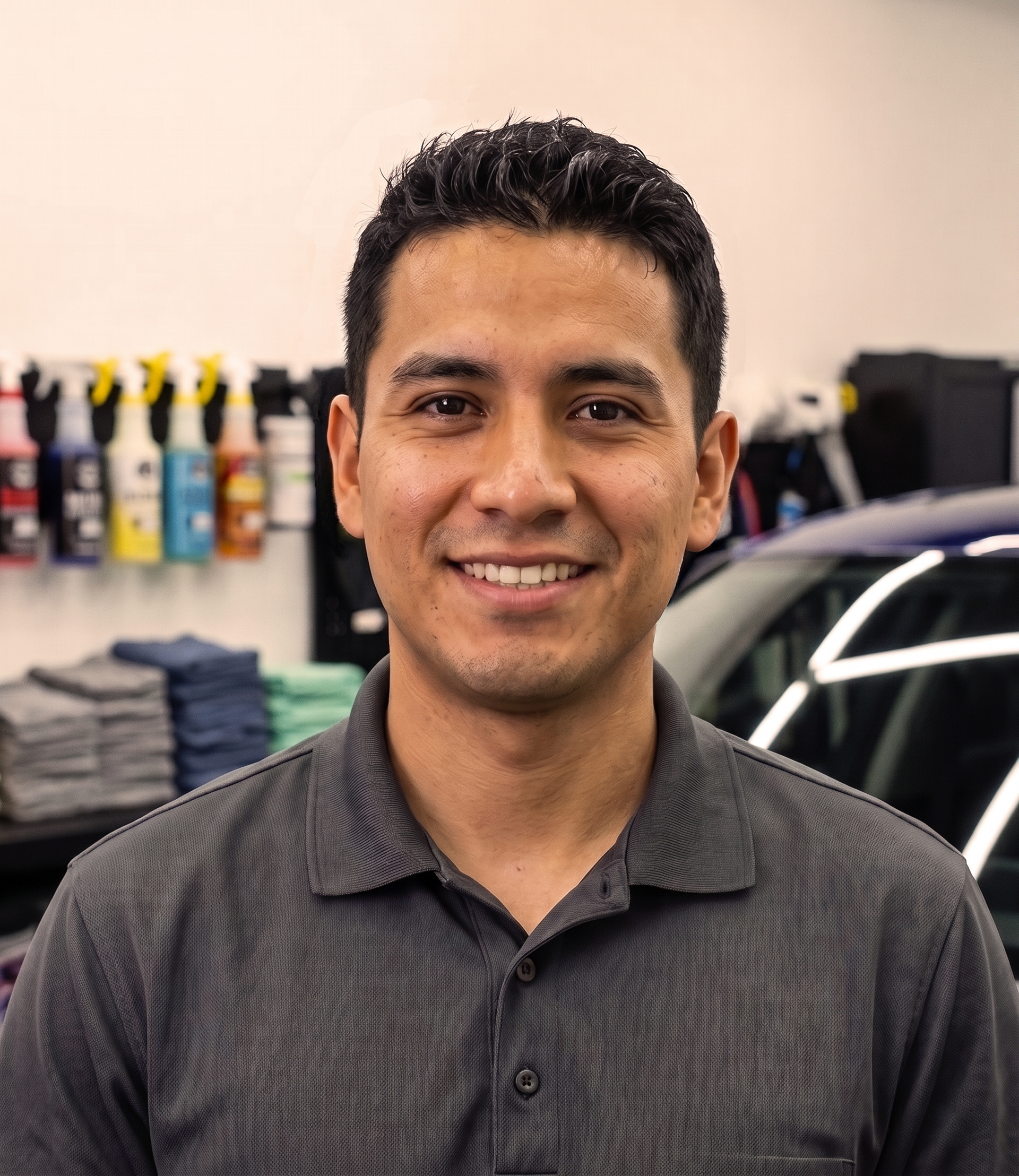 Owner-operator detailer in his shop